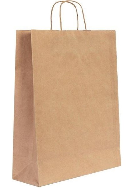 Burgu Saplı Kraft Kağıt Çanta 32x40x12cm
