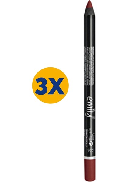 Emily Dudak Kalemi No: 223 3 Adet Mat ve Yoğun Pigmentli Renk Seçeneği