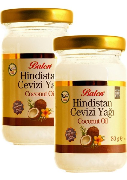 Hindistan Cevizi Yağı 80 gr Katı Soğuk Pres 2'li Set