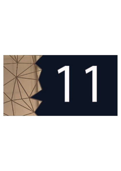Dekoratif Aynalı Modern Kapı Numarası - Gold 11