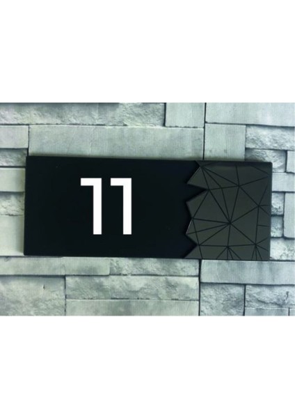 Dekoratif Aynalı Füme Kapı Numarası - 11