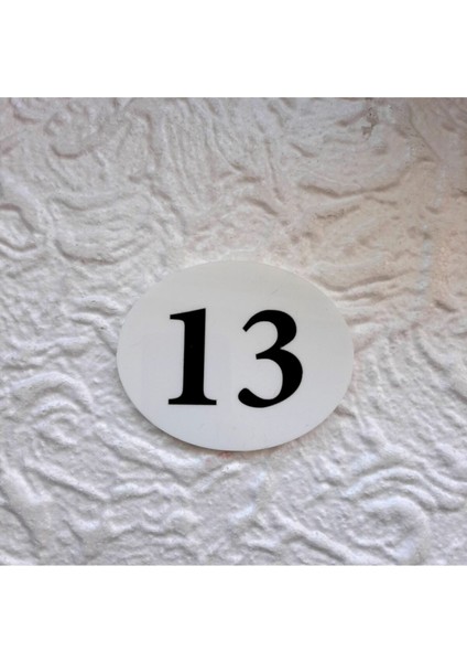 Traum Serisi Oval Beyaz Pleksi Kapı Numarası