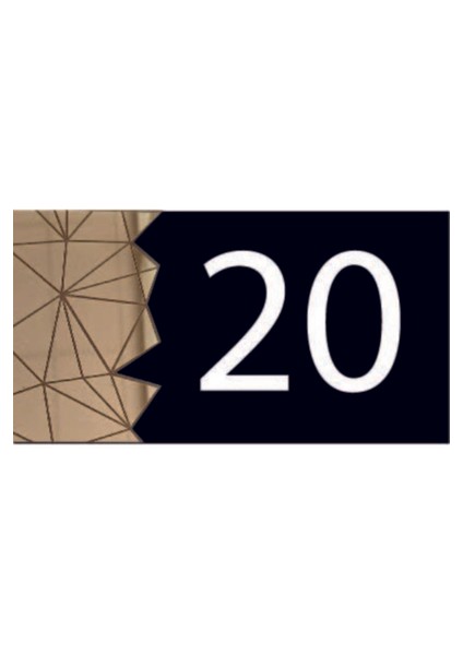 Dekoratif Aynalı Modern Kapı Numarası - Gold 20