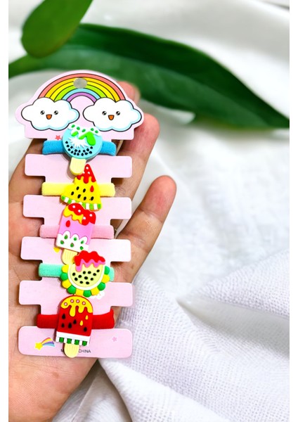 Çocuk 5 Adet Figürlü Rengarenk Havlu Toka Seti