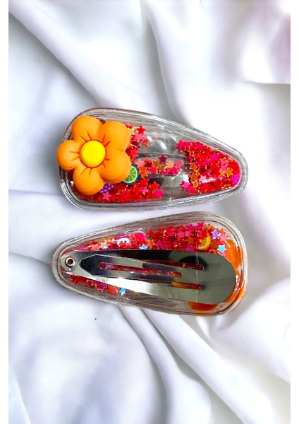 2 Li Pullu Çiçekli Çıt Çıt Çocuk Toka Seti modelleri