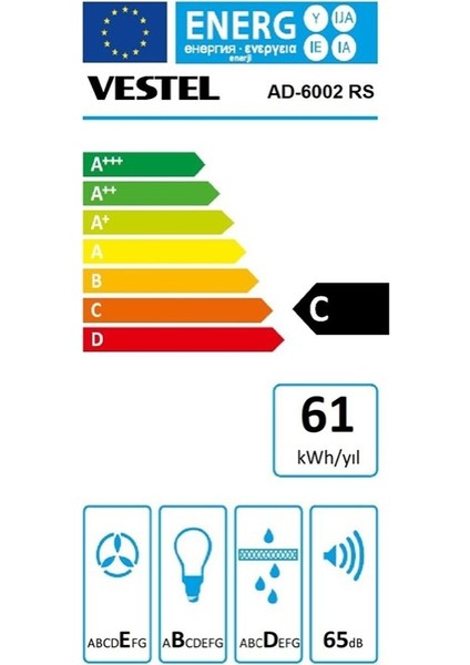 AD-6002 RS Ankastre Davlumbaz