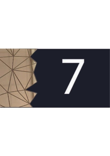 Dekoratif Aynalı Modern Kapı Numarası - Gold 7