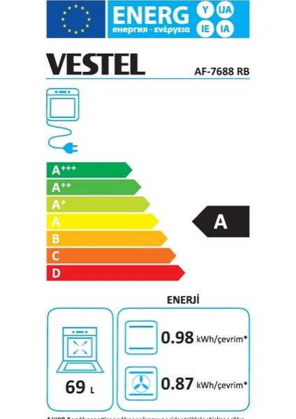 AF-7688 Rb Ankastre Fırın