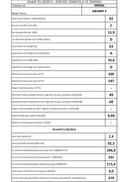 AD-6331 S Ankastre Davlumbaz fırsatları