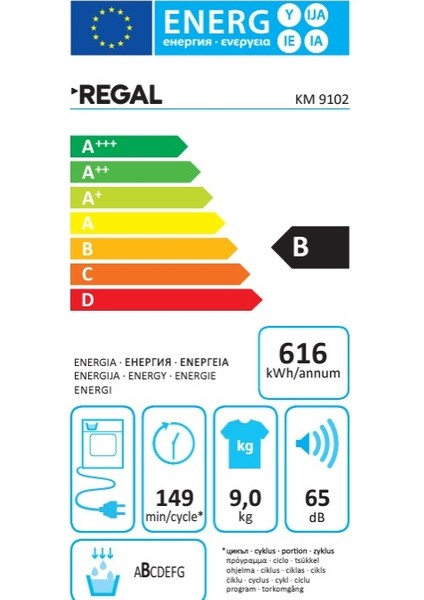 KM 9102 B Sınıfı 9 kg Kurutma Makinesi