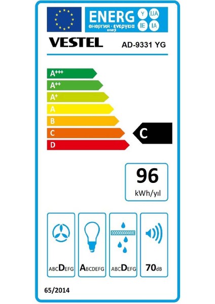 AD-9331 Yg Ankastre Davlumbaz