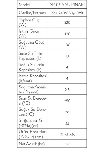 SP 113 S Gizli Damacanalı Su Sebili