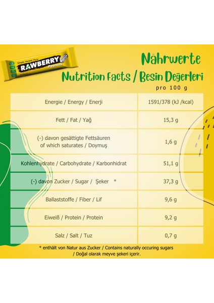 YER FISTIKLI Şeker İlavesiz Vegan Glütensiz Kuruyemiş Bar (KUTUDA 15 ADET)