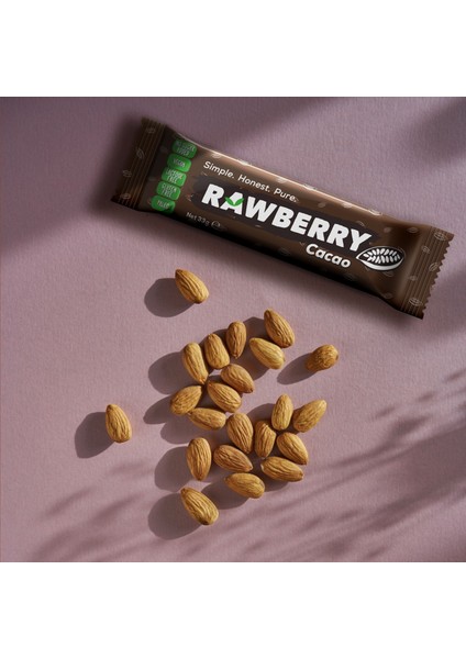 Kakaolu Şeker ilavesiz Vegan Glütensiz Kuruyemiş Bar 15'li