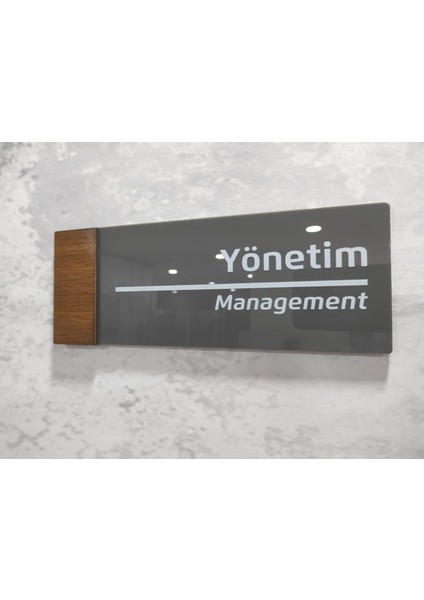 Wooden Serisi (Yönetim) Ofis Oda Kapı İsimliği Yönlendirme Tabelası