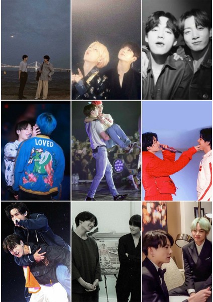 Kpop-Bts - Taekook Desenli Tasarım Ozel Seri Fotokart Seti