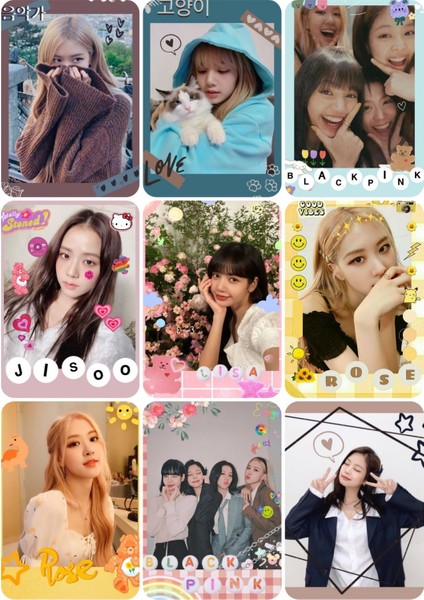 Black Pink 8 No -Kpop- 9 Lu Fotokart Seti