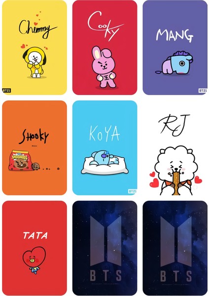 BT21 -Kpop- 9 Lu Fotokart Seti