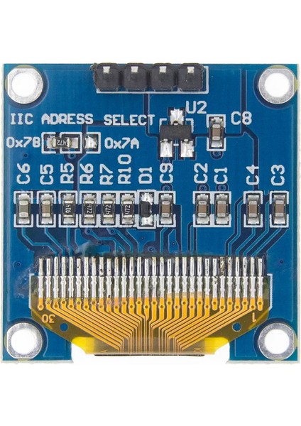 0.96 Inch Mavi Oled Lcd Modül 128x64 Pixel IIC I2C Seri 0.96” Ekran Gösterge SSD1306 3.3V 5V Matrix