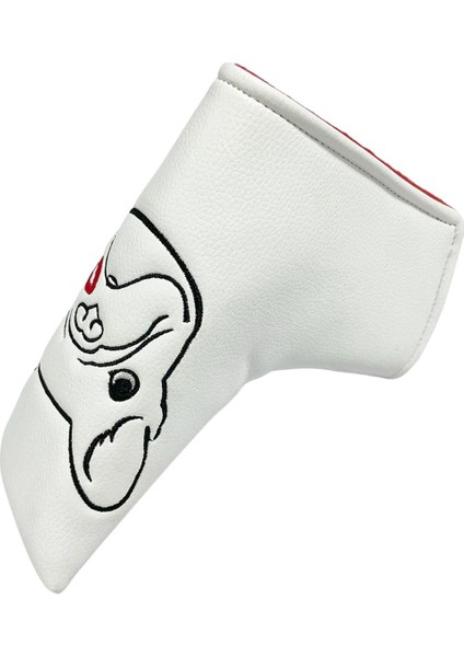 Pu Golf Blade Atıcı Golf Sopası Kılıfı Kafa Koruyucusu En Uygun Bıçak Atıcı Kulübü 17.5CMX15CM Beyaz (Yurt Dışından)