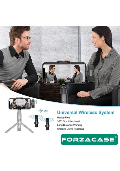 Type-C Profesyonel Wireless Kablosuz Yaka Mikrofonu Lavalier - FC100
