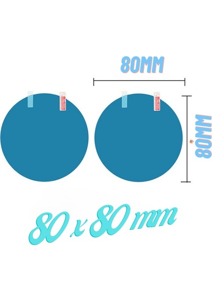 Yağmur Tutmayan Otomobil ve Motorsiklet Yan Ayna Filmi 2 Adet Daire