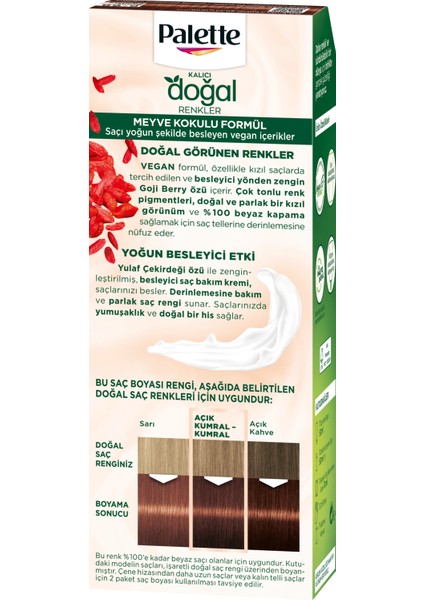 Kalıcı Doğal Renkler 6-68 Bronz Çikolata Saç Boyası Goji Berry Özü & Yulaf Çekirdeği Özü ile