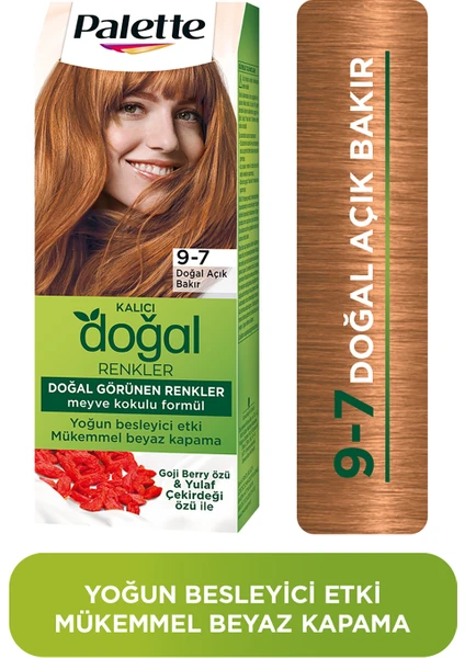 Kalıcı Doğal Renkler 9-7 Doğal Açık Bakır Saç Boyası Goji Berry Özü & Yulaf Çekirdeği Özü ile