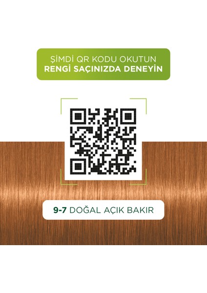 Kalıcı Doğal Renkler 9-7 Doğal Açık Bakır Saç Boyası Goji Berry Özü & Yulaf Çekirdeği Özü ile