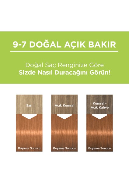 Kalıcı Doğal Renkler 9-7 Doğal Açık Bakır Saç Boyası Goji Berry Özü & Yulaf Çekirdeği Özü ile