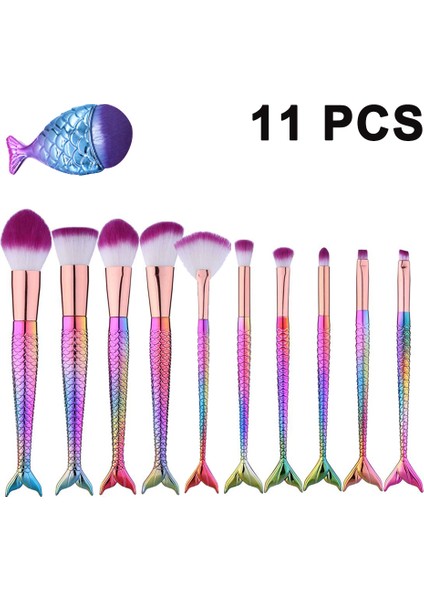 10 Adet Renkli + Küçük Balık Makyaj Fırçası (Yurt Dışından) fiyatları