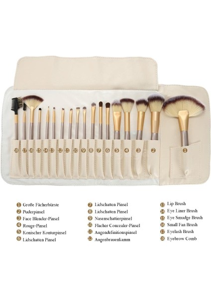 Makyaj Fırçaları-18 Bej Plus Paket (Yurt Dışından)