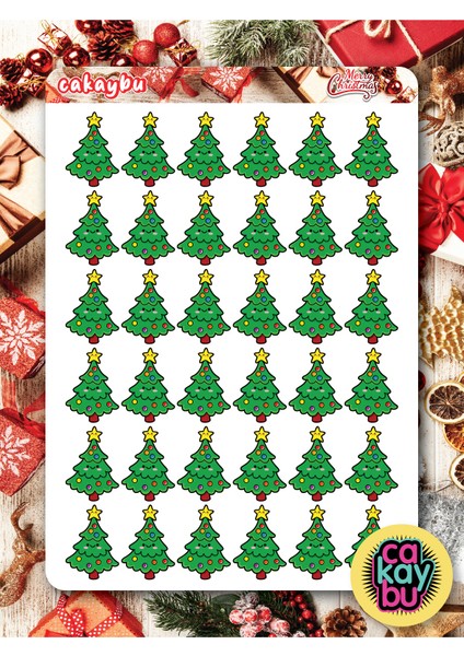 Hediye Paketi Christmas Sticker Set A4 Boyutunda 1 Sayfa