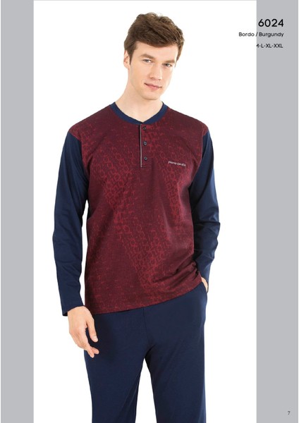 Pierre Cardin Erkek Bordo Pijama Takımı 6024