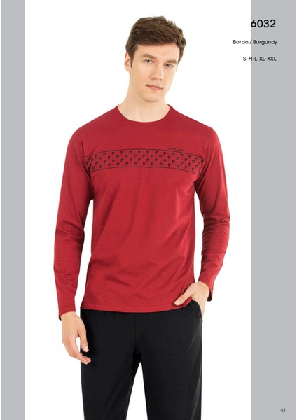 Erkek Bordo Pijama Takımı 6032