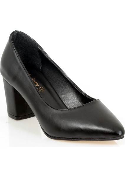 Siyah Kalın Topuk Stiletto (6cm)