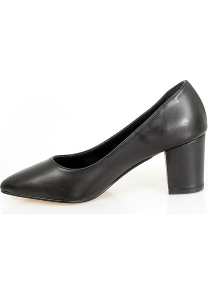 Siyah Kalın Topuk Stiletto (6cm)