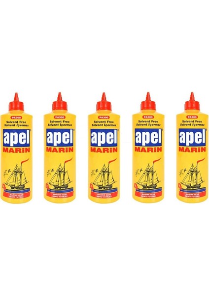 5 Adet Apel Marin Poliüretan Suya Dayanıklı Deniz Tutkalı 600 ml