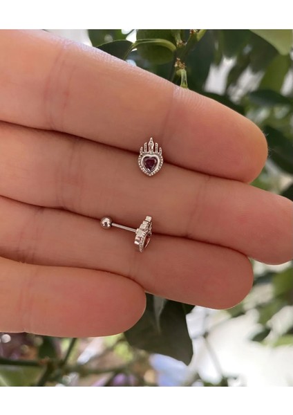 Cerrahi Çelik Kalpli Tragus Helix Kıkırdak Conch Lobe Uyumlu Piercing Küpe Klp fiyatları
