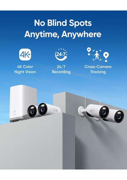 Security Eufycam E330 2 Kamera Kiti, 4K Dış Mekan Güvenlik Kamerası