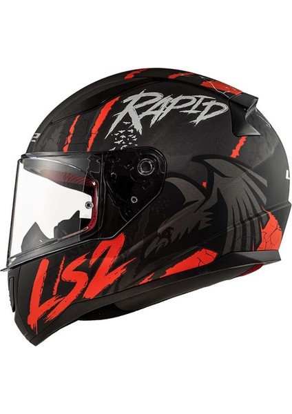 Rapid Raven Mat Siyah-Beyaz-Kırmızı Kask modelleri