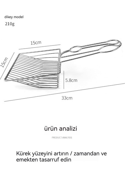 Paslanmaz Çelik Kedi Kumu Küreği Tuvalet Seçici Rutin Tavuk Evcil Hayvan Küreği (Yurt Dışından)