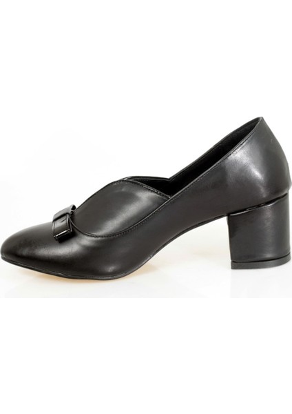 Siyah Kalın Topuk Fiyonklu Stiletto(5cm) fırsatları