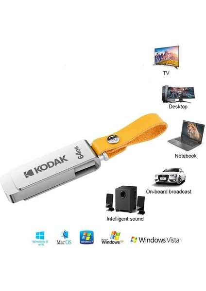 K133 64Gb Yüksek Hızlı 3.1 Usb Flash Bellek Dönüştürücü Hediye Metal Sağlam Orjinal