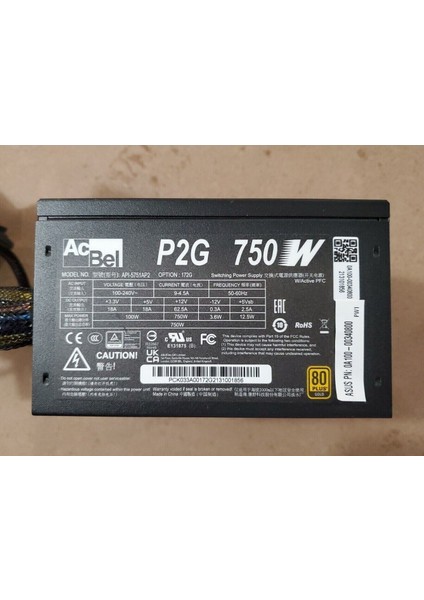 750W 80+ Gold Pg2 API-5751AP2 Yarı Modüler Power Supply Kutusuz