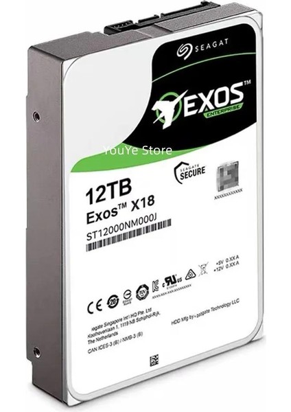 12TB EXOS ST12000NM000J 7200 RPM 256MB SATA-3 Enterprise Nas Diski
