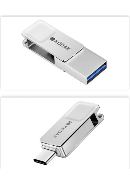 K223C Type-C ve USB 3.1 Hızlı USB Flash Bellek 128Gb.Otg Çift Girişli Orjinal Metal ve Sağlam