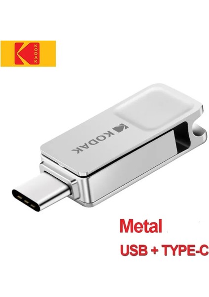 K223C Type-C ve USB 3.1 Hızlı USB Flash Bellek 128Gb.Otg Çift Girişli Orjinal Metal ve Sağlam