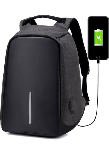 Çok Fonksiyonlu Sırt Çantası USB Şarj Seyahat Su Geçirmez Okul Çantası (Yurt Dışından)