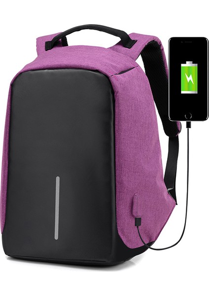 Çok Fonksiyonlu Sırt Çantası USB Şarj Seyahat Su Geçirmez Okul Çantası (Yurt Dışından)